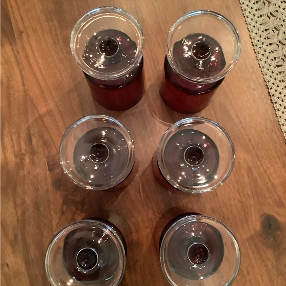 Vintage set of 6 Luminarc Ruby red glasses made in France - Picture 6 of 7